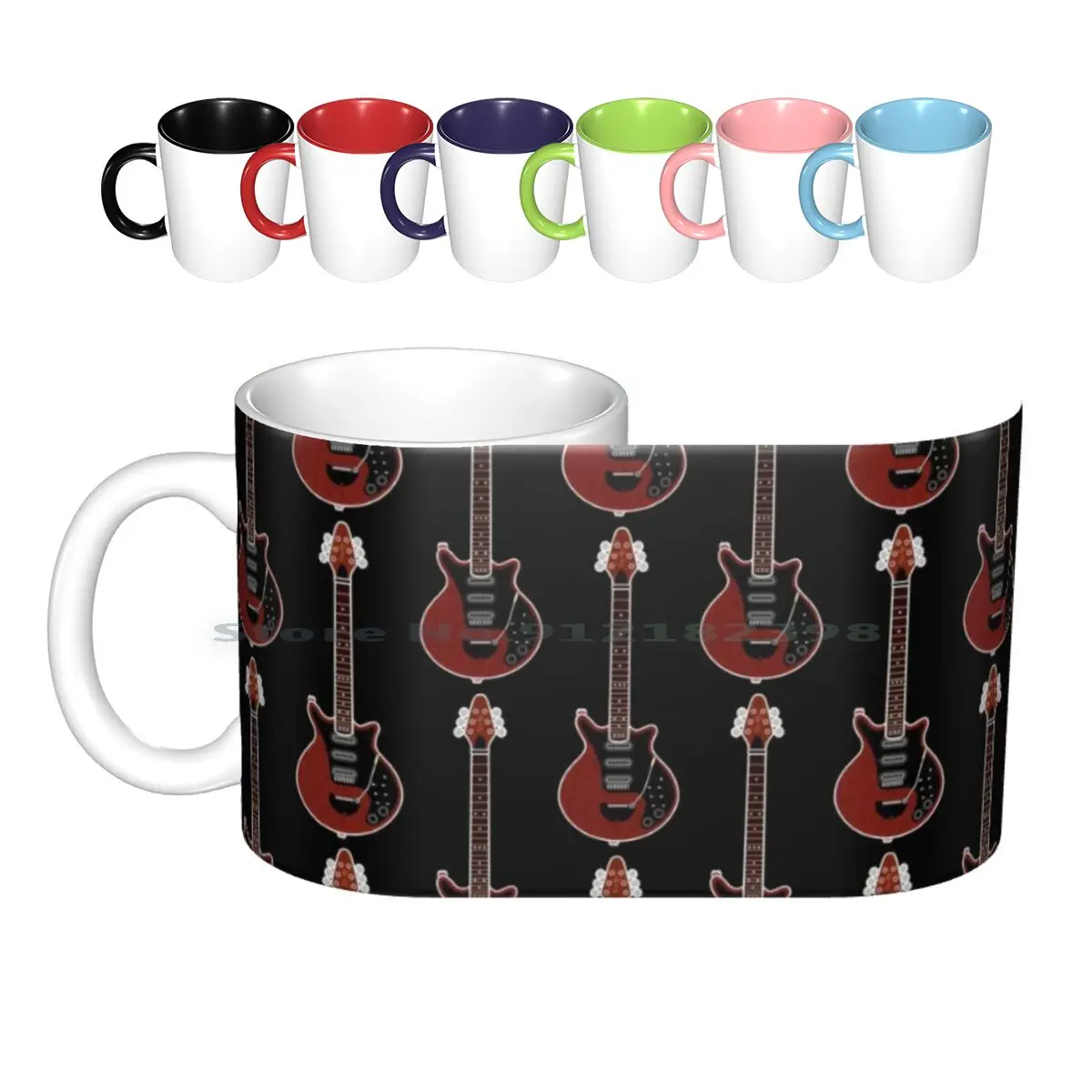 Sagome Di Attacchi Musicali-Brian May Red Tazze Speciali In Ceramica Tazze Da Caffè Tazza Da Tè Al Latte Brian May Modello Di Chitarra Una Musica