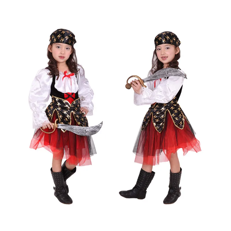 Festa Dei Bambini Pirate Girls Costume Cosplay Child Fantasy Clothing Amazing Party Dress