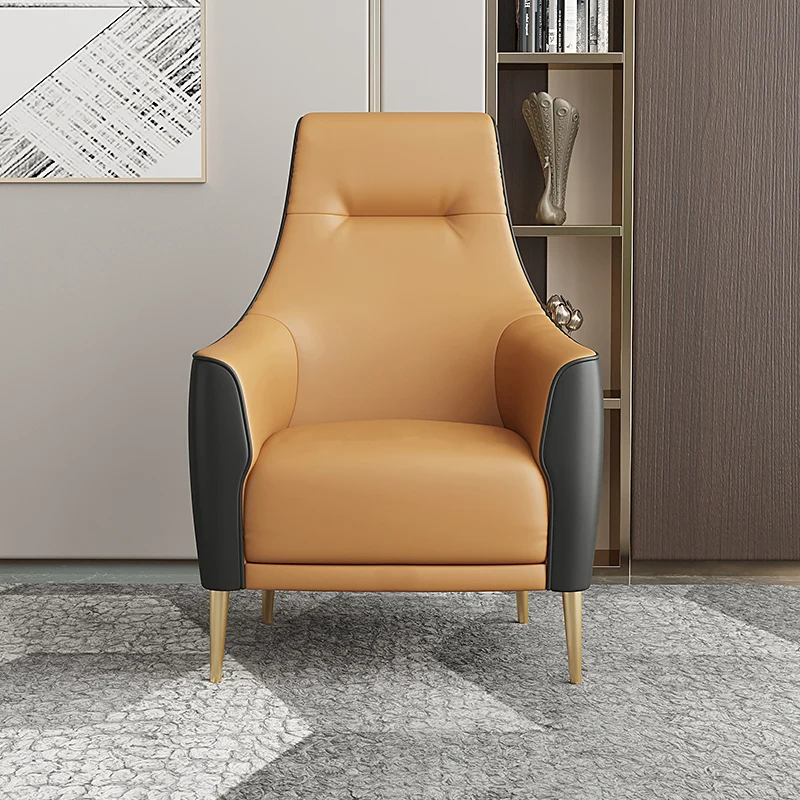 Divano Di Lusso Lounge Chair Office Vanity Modern Bedroom Lounge Chair Designer Relax Leather Poltrona Living Room Furniture L