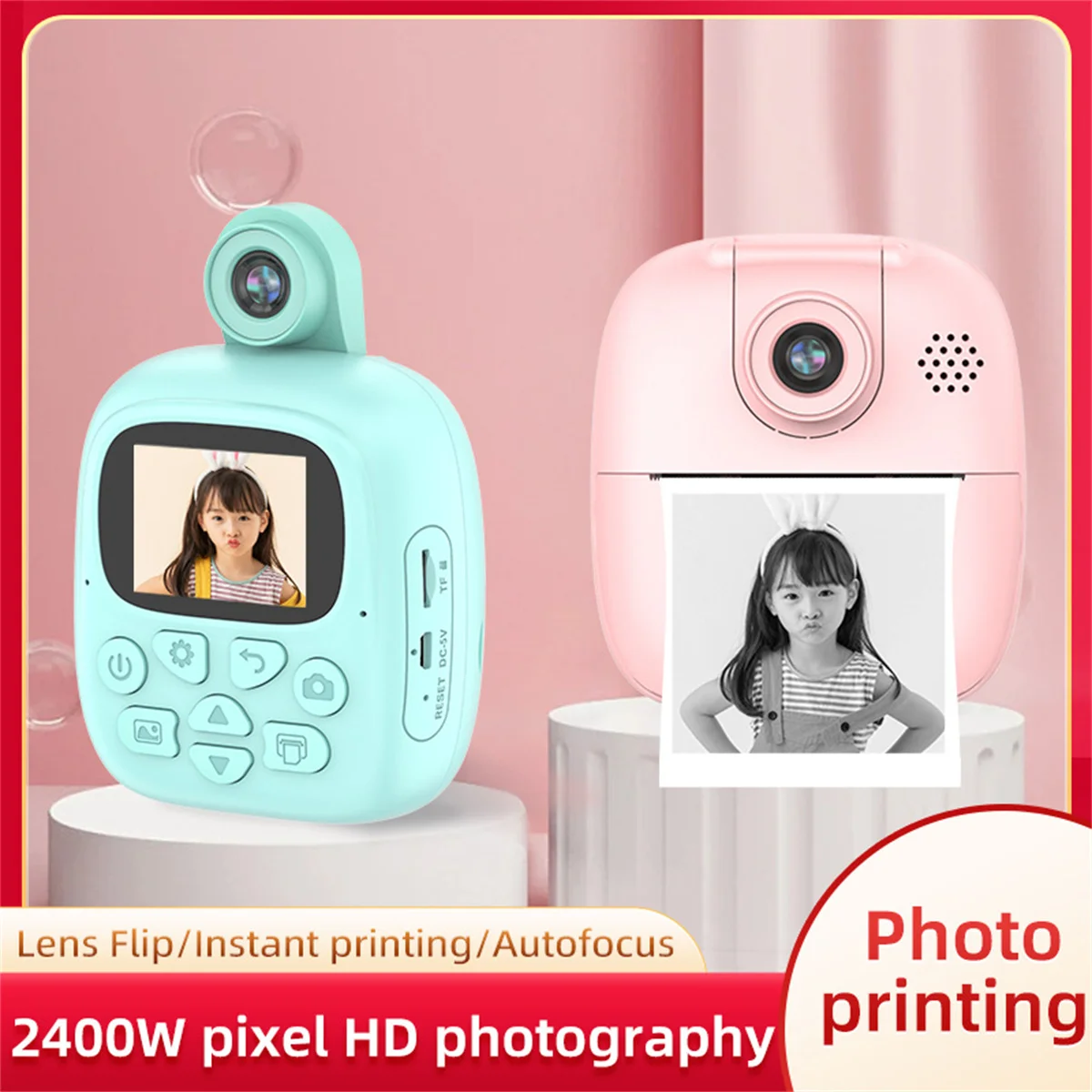 Fotocamera Digitale Per Bambini Ad Alta Definizione Slr Photography Thermal Paper Mini Photo Polaroid Printer