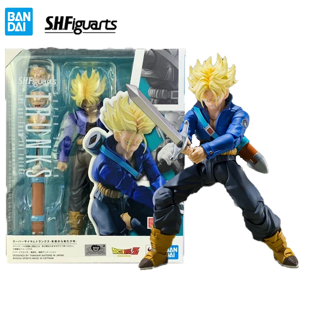 Disponibile Bandai Original S.H. Figuards Dragon Ball Trunks Action Anime Figure Collection Modello 15Cm Future Boy Toys Regali