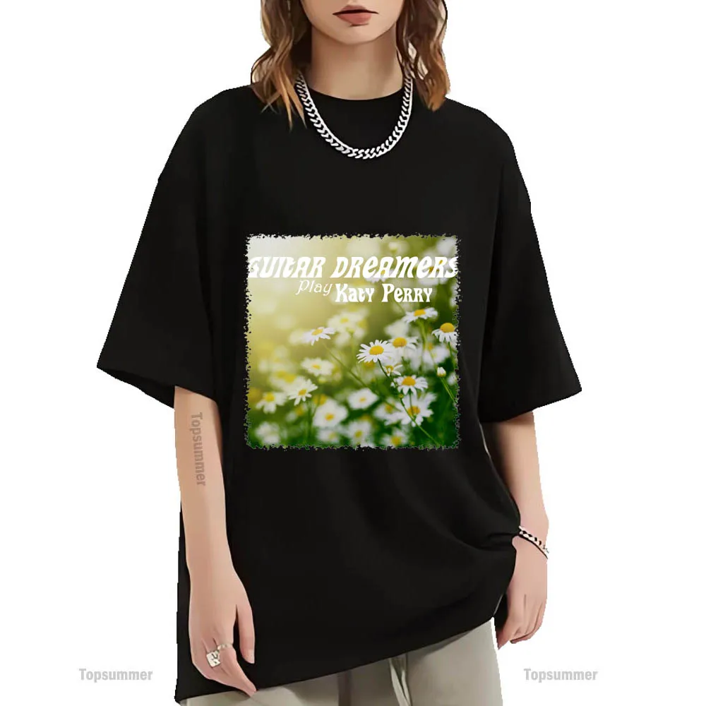 Guitar Dreamers Play Katy Martin Album T Shirt Guitar Dreamers Tour T-Shirt Elegante Streetwear Magliette Nere Magliette Da Uomo