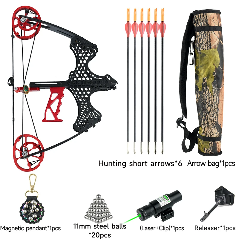 Compound Bow 45Lb Bow Tiro Con L'Arco Puleggia Compound Bow Dual-Purpose Can Shoot Steel Ball Bow Fishing Hunting