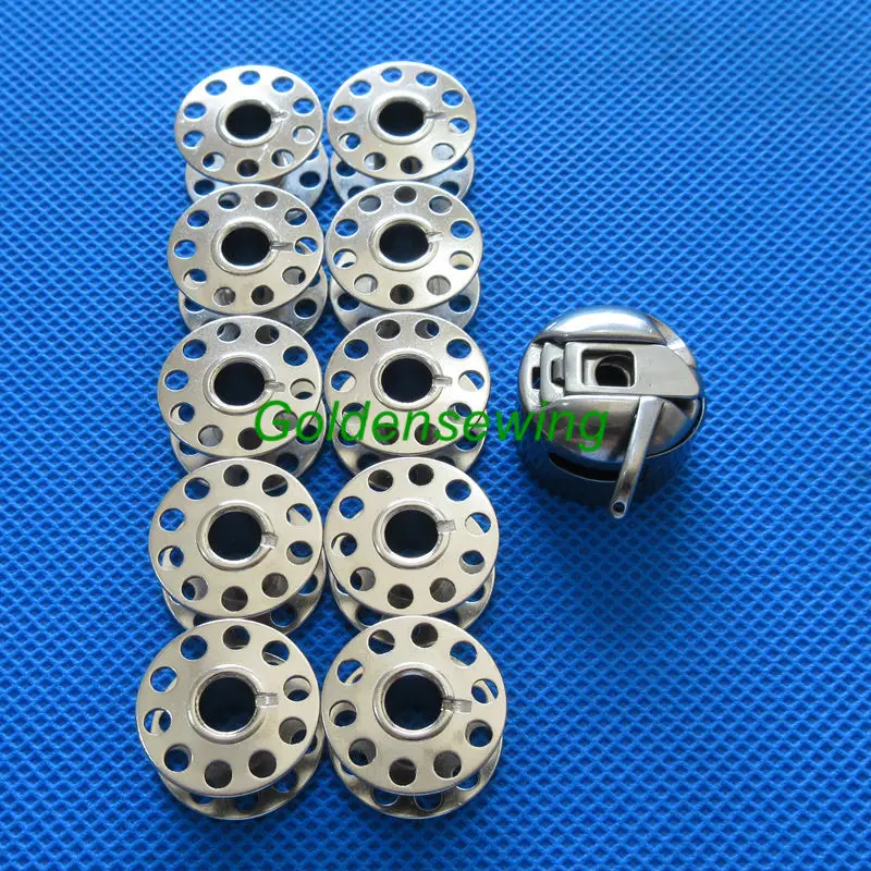 Bobbin Case & 10 Rocchetti Fit Bernina 530 700 707 717 801 810 830 910 1005 1030