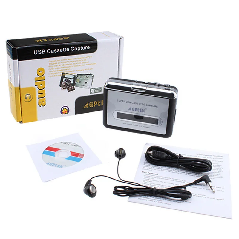 Nuovo Usb Cassette Capture Radio Player Usb Walkman Tape To Mp3 Converter Capture Audio Music Player Tape Cassette Recorder Ezcap