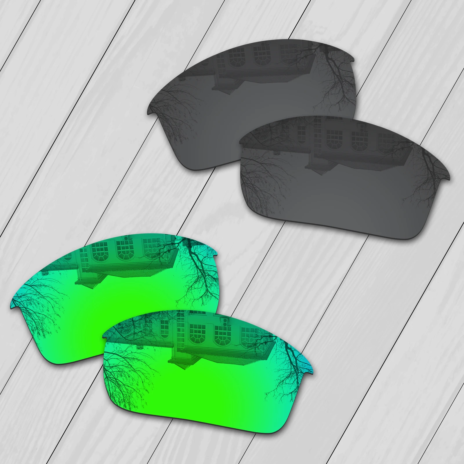 E.O.S 2 Pairs Nero & Verde Smeraldo Polarizzati Lenti Di Ricambio Per Oakley Bottlecap Occhiali Da Sole