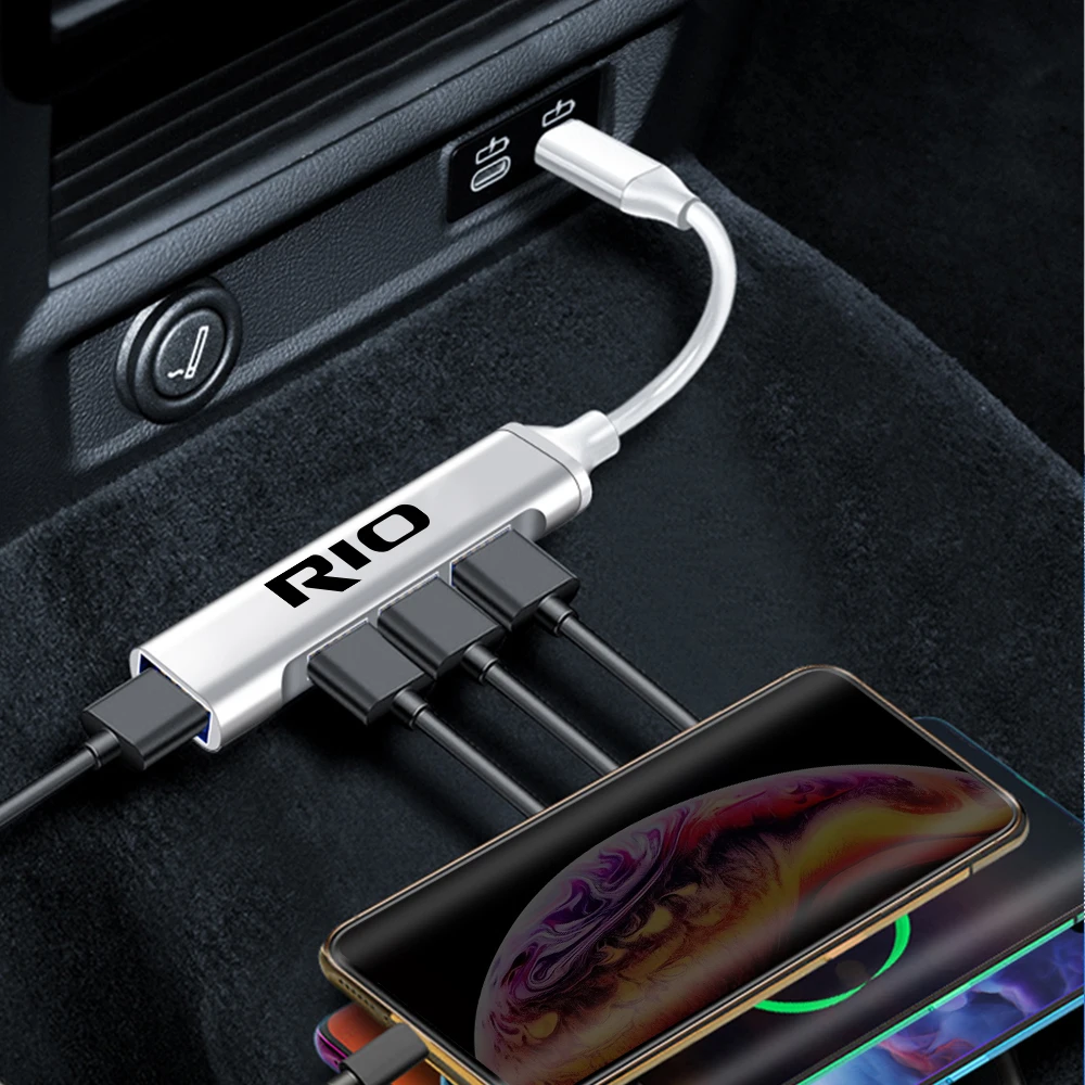 Per Kia Rio 3 4 K2 K3 X-Line 4 In 1 Docking Station Car Usb A Type-C Splitter Extension Adapter Accessori Interni Auto