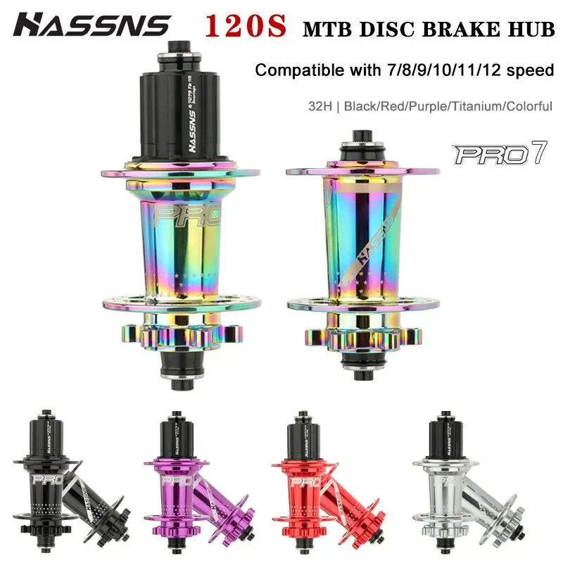 Hassns Pro7 Mozzo Bicicletta Mtb Cube 32 Fumos12V Cricchetto Mountain Bike Freehub 32H Cube 120Sound 6 Pawls Hub Freehub Per Shimano Hg