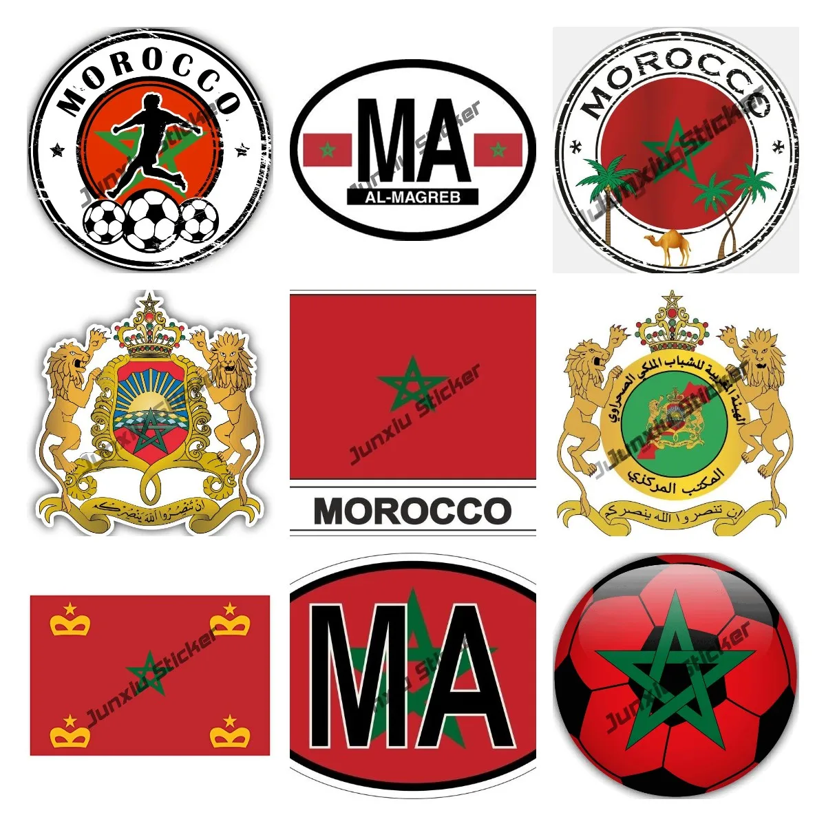 Adesivi Creativi Del Marocco Mappa Della Bandiera Del Marocco Adesivo In Pvc Stemma Del Marocco Decalcomanie Per Auto In Vinile Per Casco Da Moto Deco