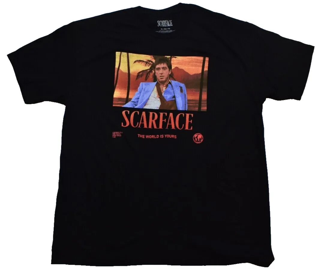 Scarface Mens The World Is Your Tony Montana T Shirt New Small Maniche Lunghe O Corte