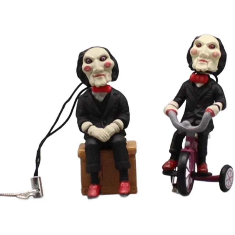 5Cm Anime Horror Saw Billy Figure Portachiavi Movie Pendant Action Figures Pvc Christmas Model Toys Collection Ornamenten Doll Gifts