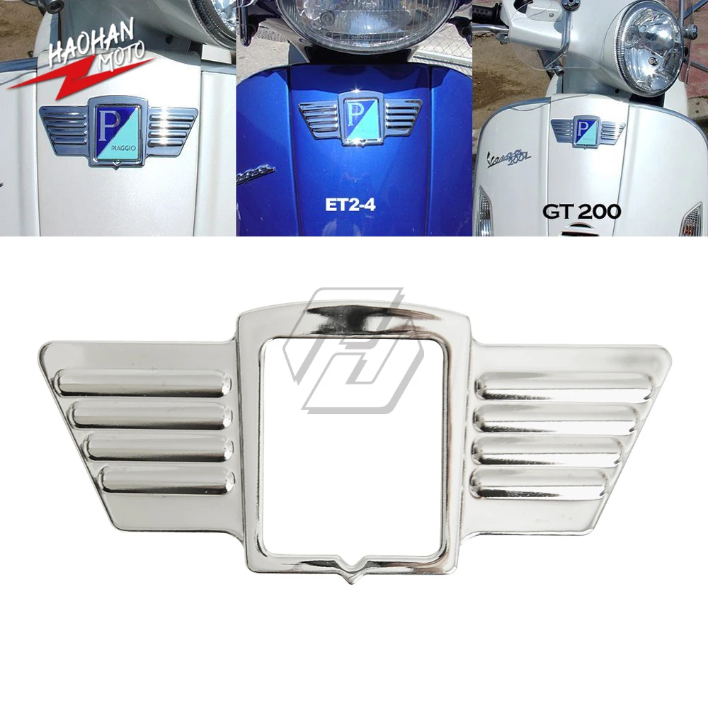 Per Vespa 125 150 Gl Gs150 Gs160 Ss180 Chrome Ali Logo Frontale Trim