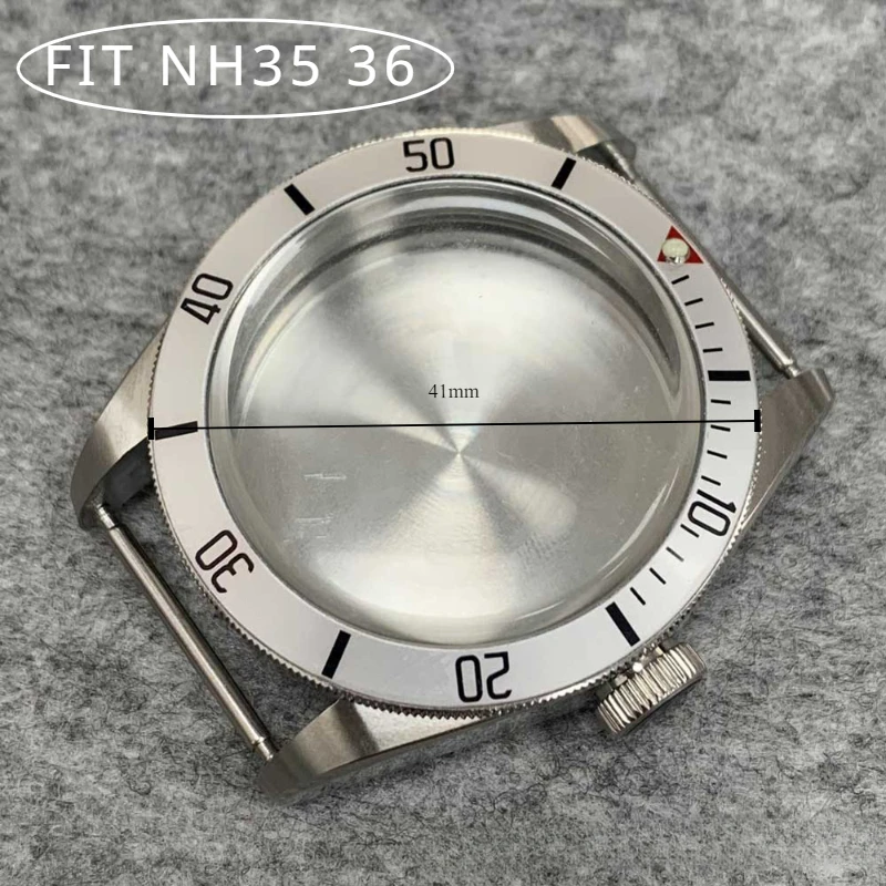 Cassa Dell'Orologio 41Mm Per Rolex Submariner Style Cassa In Vetro Minerale Cinturino In Acciaio Inossidabile Adatto Per Movimento Nh35/36 Acciaio 316