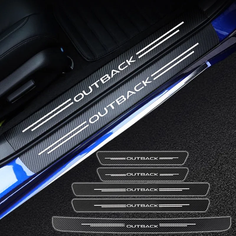 Battitacco Soglia Porta Auto Per Subaru Outback Bh Bp Br Bs Bt Decalcomanie In Fibra Di Carbonio Tronco Paraurti Posteriore Adesivi Accessori Auto