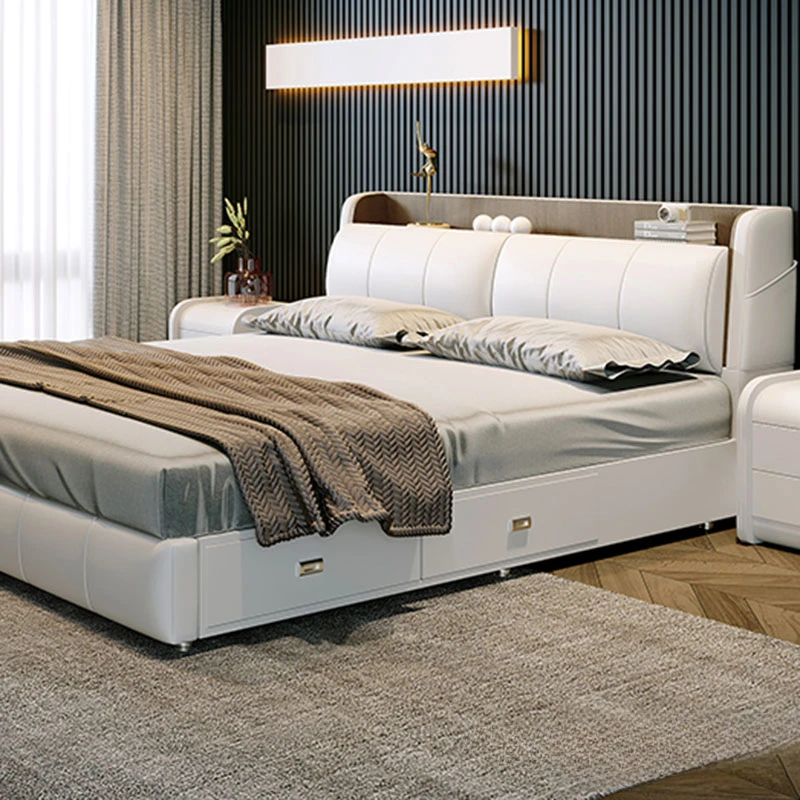 Cassetti Testiera Matrimoniale Di Lusso Europea Letto A Basso Costo Design Bianco Letto Matrimoniale Moderno Contenitore Per Dormire Cama Mobili Matri