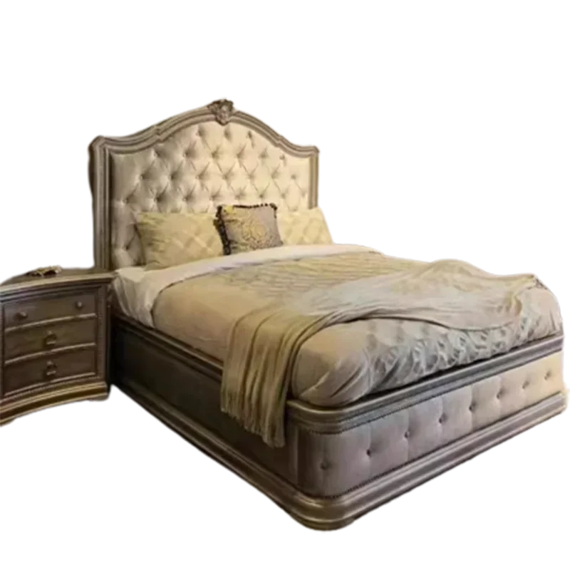 Queen Size Royal Bed Frames European Luxury Castle Testiera In Legno Twin Bed Frame Platform Sleeping Letto Matrimoniale Furniture