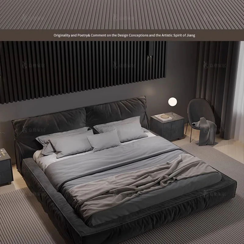 Grande Moderno Letto Matrimoniale Nero Queen Italian Master Human Headboards Letto Matrimoniale King Wood Muebles Para Dormitorio Furniture