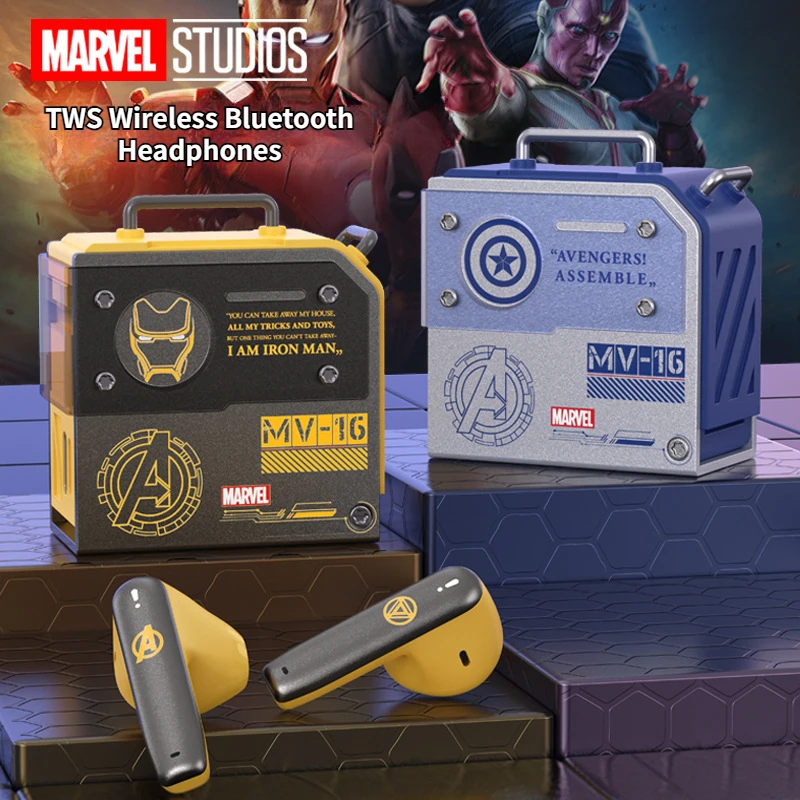 Marvel Iron Man Gaming Earbud 60Ms Low Latency Cuffie Slide Cover Wireless Bluetooth 5.3 Auricolare Con Cool Neck Strap Gifts