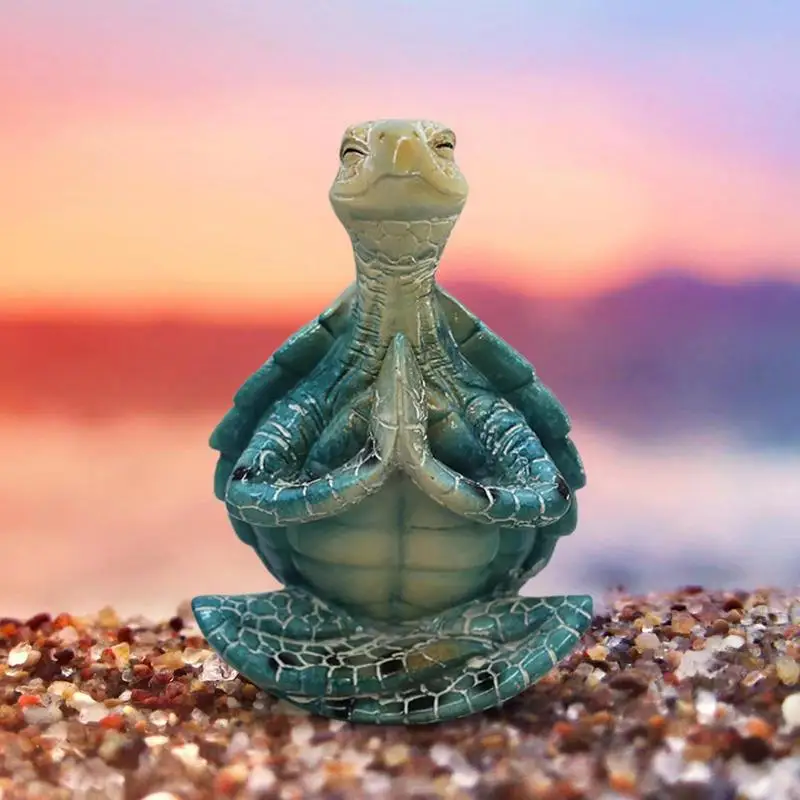 Mini Figurine Decorative Di Tartaruga Marina Che Meditano Le Decorazioni Della Statua Della Tartaruga Marina Per L'Ornamento Della Statua Del Giardino