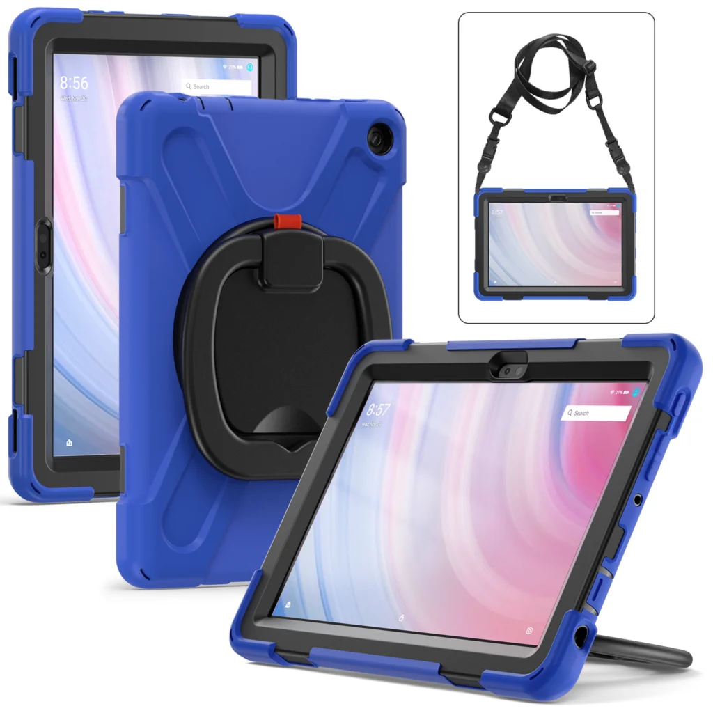 Custodia Con Impugnatura Per Amazon Fire Hd 10 2023 360 Copertura Con Rotazione 3 Strati Protezione Multifunzionale Shell Tracolla Capa