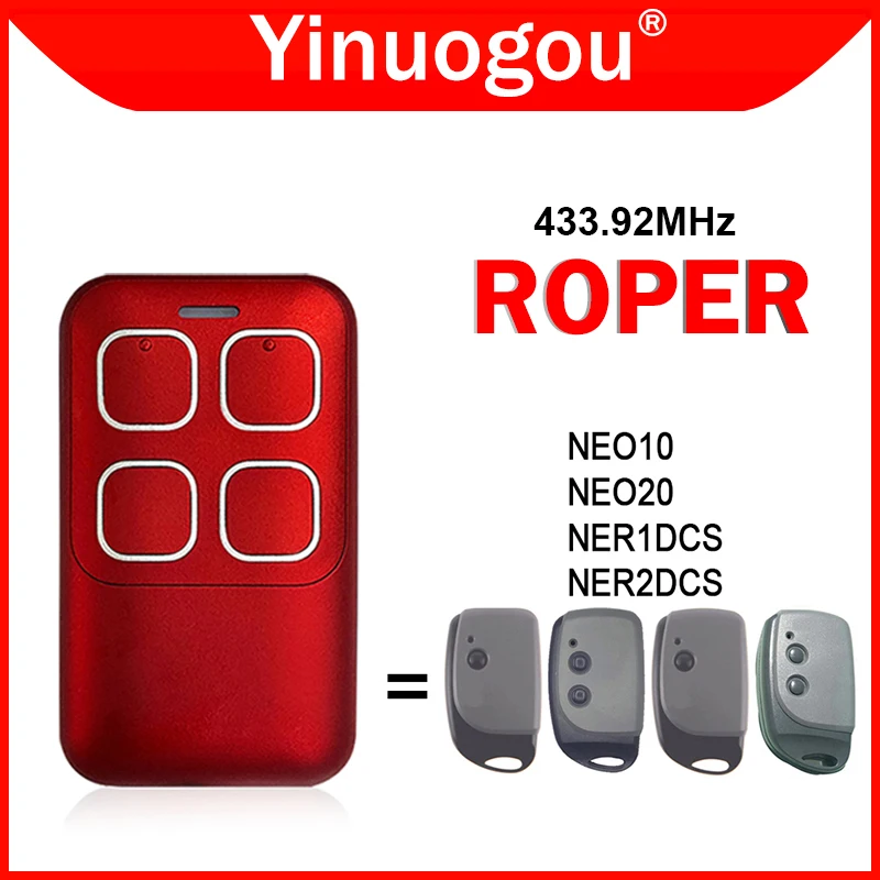 Roper Neo10 Neo20 Ner2Dcs Ner1Dcs Garage Telecomando Apriporta 433.92Mhz Roper Porta Del Garage Telecomando Trasmettitore Manuale