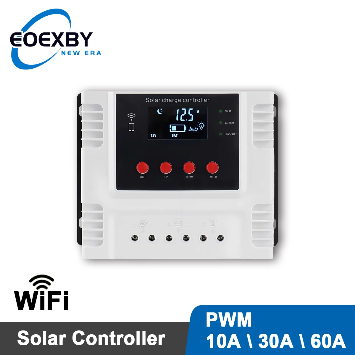 Eoexby Smart Solar Charge Controller Controllo App Wifi Per Batterie Al Litio E Al Piombo 12V/24V/48V 20A 40A 60A