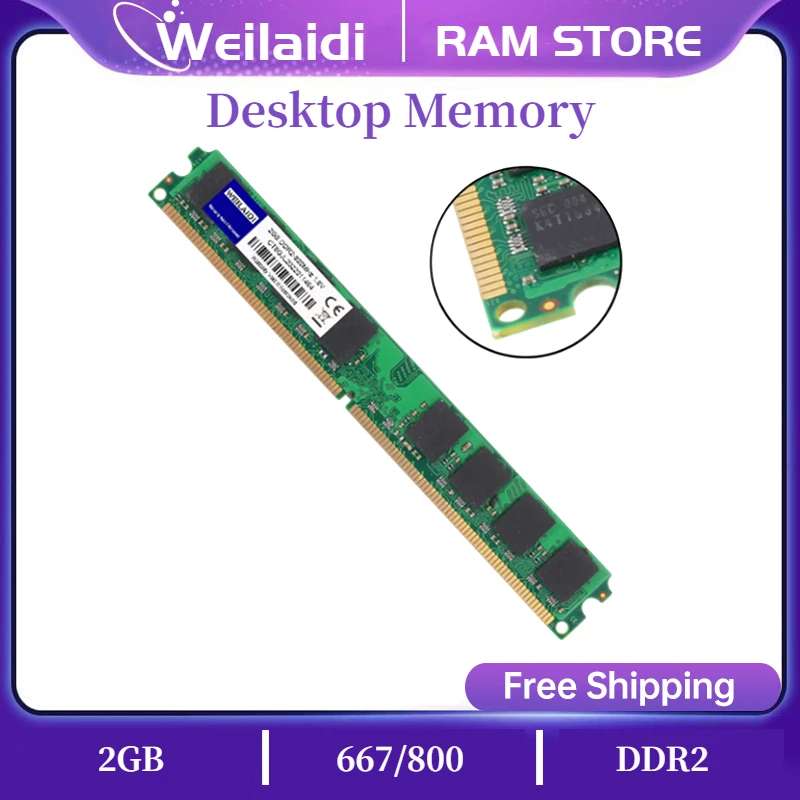 Ddr2 2Gb 4Gb 667Mhz 800Mhz Pc2-5300 Pc-6400 Pc Memoria Ram Modulo Computer Desktop Pc2 1.8V Compatibile Per Amd E Intel Cl5 Cl6