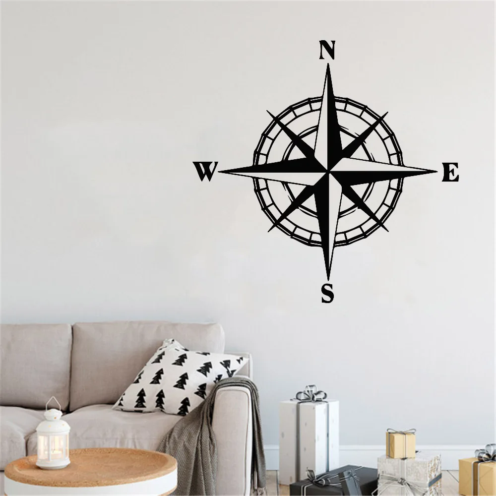 Creativo Mondo Compass Wall Sticker Per La Decorazione Della Camera Da Letto Adesivi Carta Da Parati Mappa Del Mondo Compass Decalcomanie Da Parete