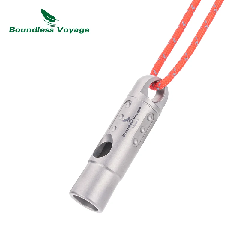 Boundless Voyage Titanium Whistle Emergency Survival Safety Outdoor Camping Escursionismo Allenatori Training Sport Portachiavi Fischietti