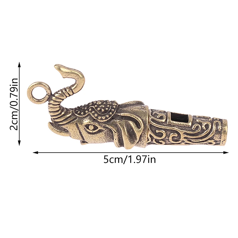 1Pc Survival Whistle Ottone Metallo Treble Training Wilderness Survival Pendant Elephant Whistle Portachiavi Antico Outdoor