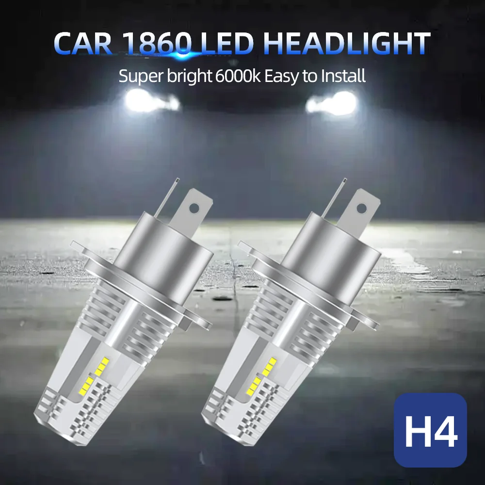 80W H4 Led Canbus Moto Lampadina High Low Beam Light Moto Csp H4 Led Moto Head Lamp 16000Lm Faro Auto 12V 6000K Bianco