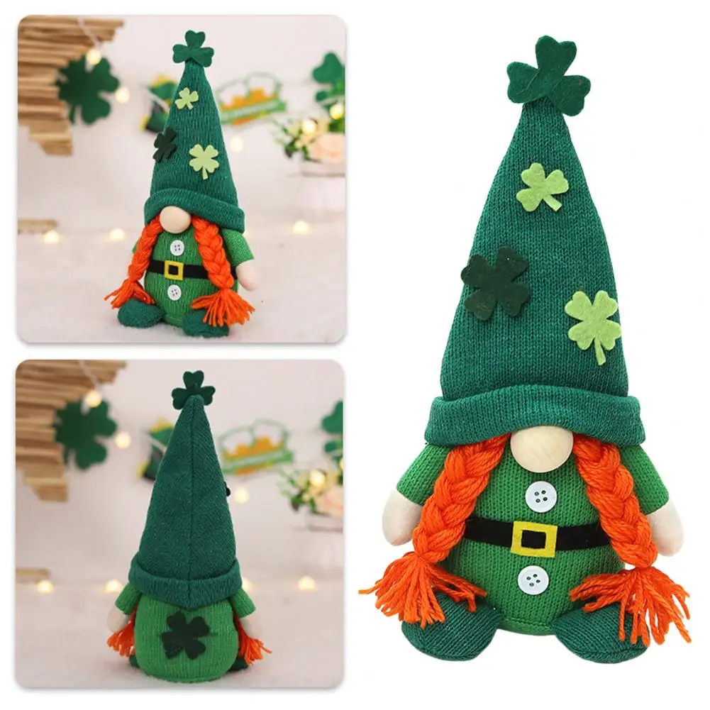 Cappello A Filo Pieghevole Leprechaun Peluche Bambola Artigianale Irish Gnome Doll Coppia Leprechaun Decorazioni In Peluche Per St