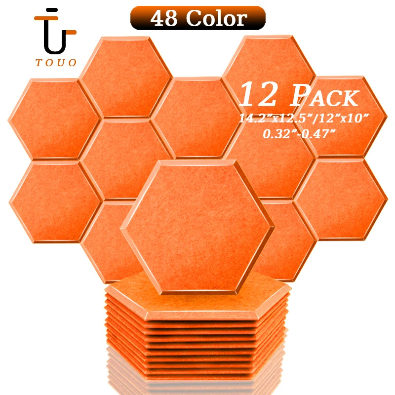 Touo 12Pcs Pannelli Fonoassorbenti Home Studio Pannelli Acustici Fonoassorbente Pannello Isolante Acustico Pannelli Assorbenti Per Cinema