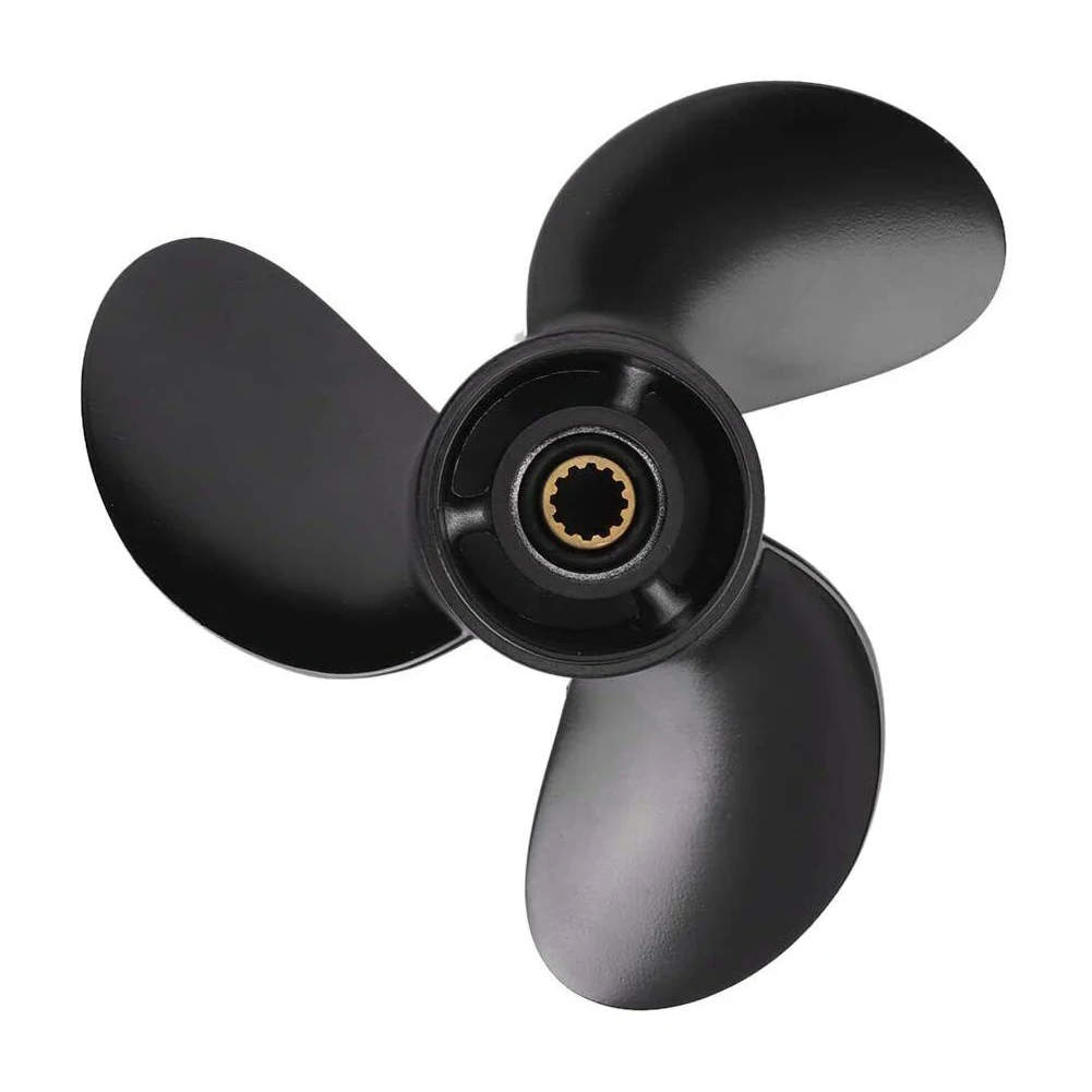 Muslimboat Elica 8.5 "X 9" Misura Per Tohatsu Nissan Mercury Mariner Parsun 8Hp-9. 8Hp 12 Denti Nero