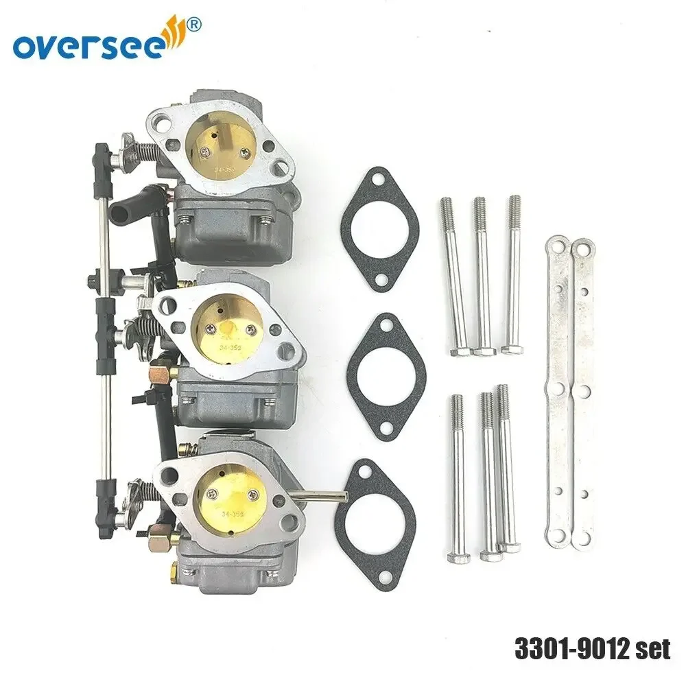 3301-9012 Set Carburatore Per Fuoribordo Mercury/Mariner 2T 3Cyl 70-75-80-90 Hp