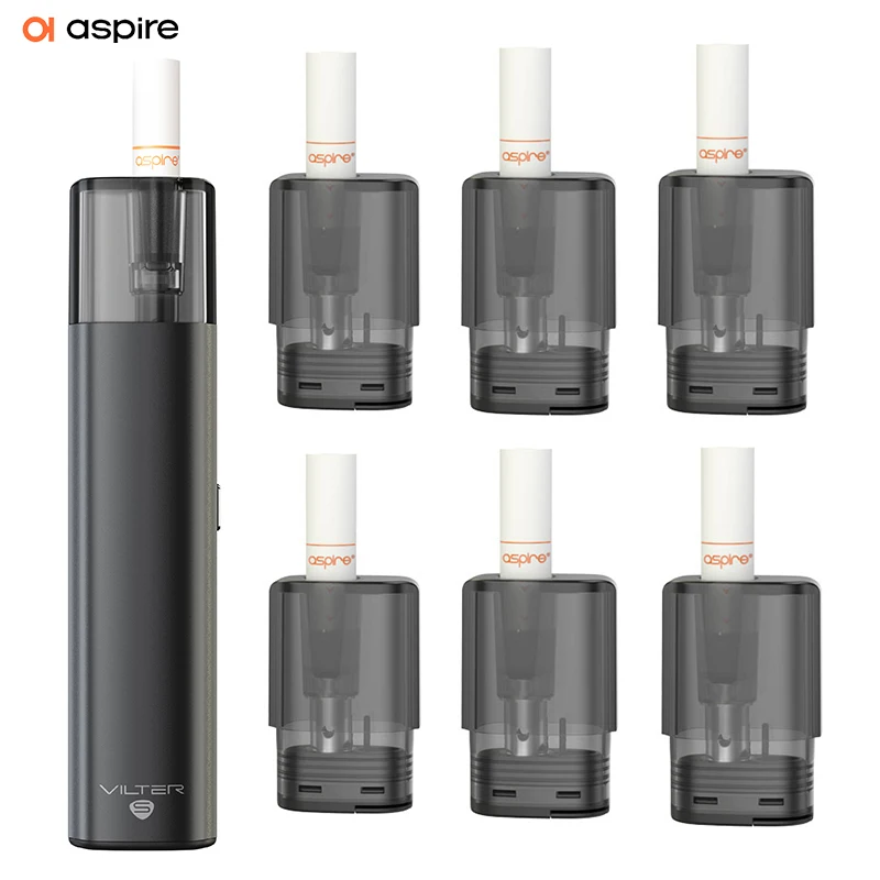 Aspire Vilter S Kit Plus 6 Pods Sigaretta Elettronica Vaper Mod 2Ml Pod System Tank 1.0Ohm Mesh Coil Sigaretta Elettronica Fumo Ecig