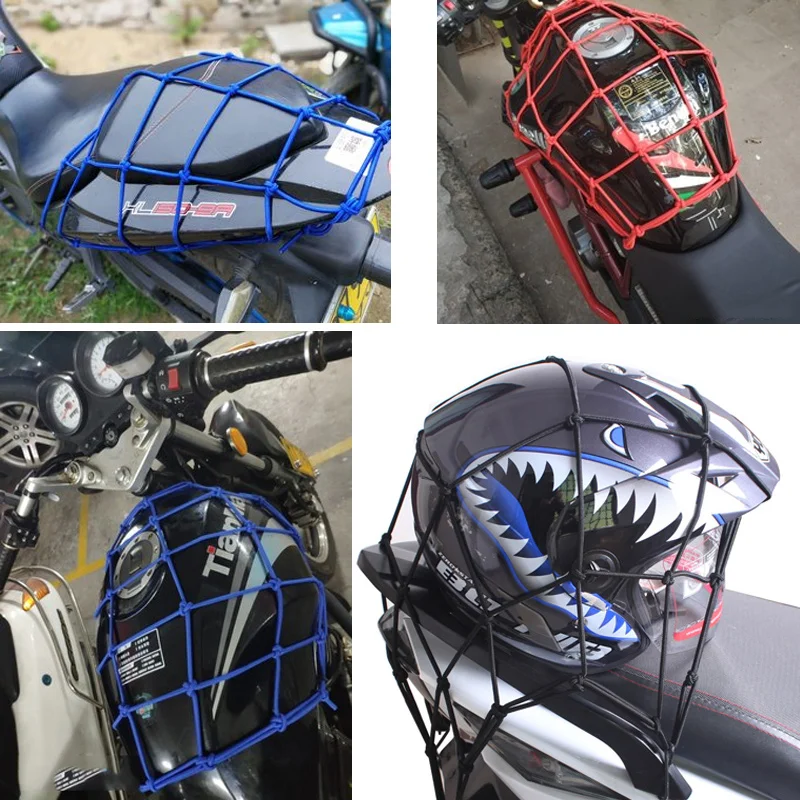Universal Bungee Cargo Net Moto Helmet Mesh Storage Moto Bagagli Net Per Yamaha Tmax 530 Tracer 700 900 Tricker Xg250