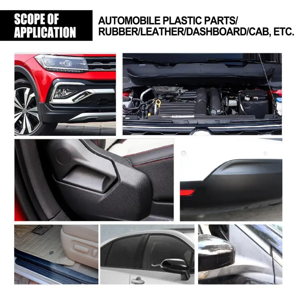 50Ml Plastic Refurbish Agent Car Maintenance Cleaning Agent Leather Refresher Dustproof Renovated Car Refurbishing Tool
