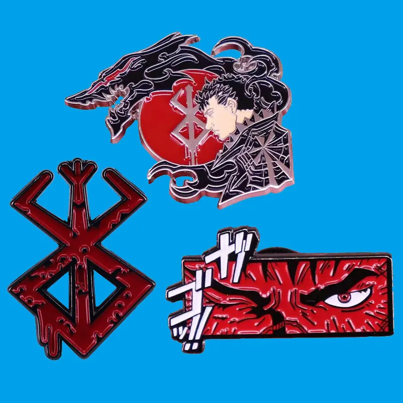 Anime Giapponese Berserk Pin Cool Spadaccino Distintivo Spille Per Vestiti Zaino Borse Distintivo Collare Pin Gioielli Decorativi