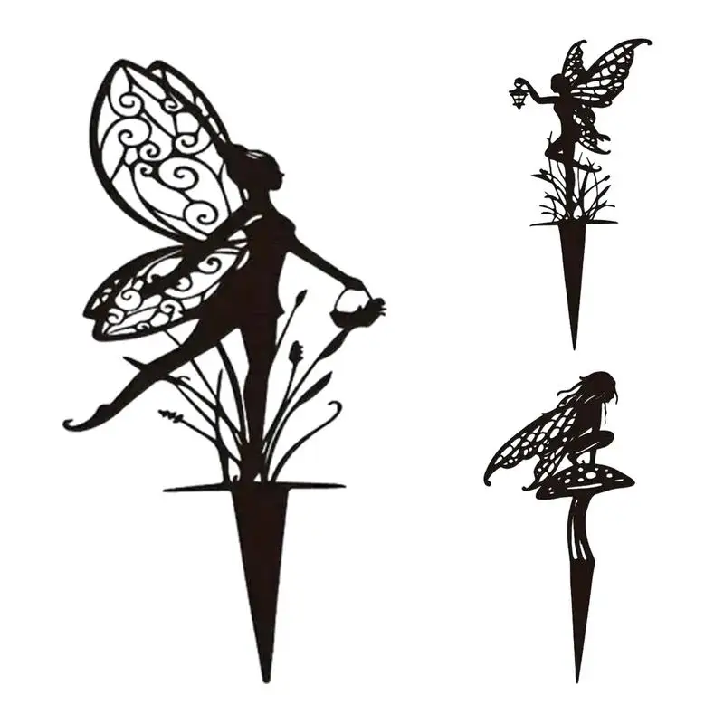 Fairy Garden Stakes Enchant Your Garden Metal Steel Fairy And Angel Statue Ornamenti Stravaganti Per Il Tuo Rifugio All'Aperto