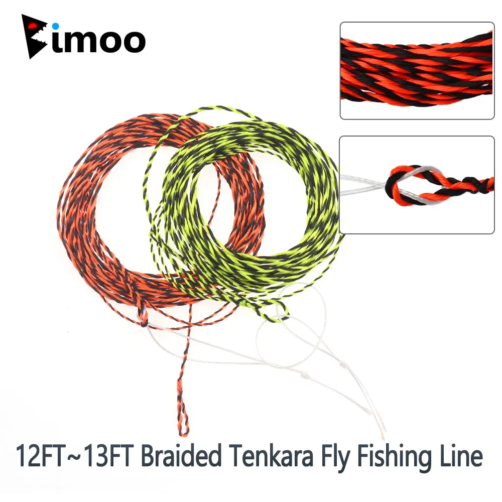 Bimoo 12Ft 13Ft 20Lb Intrecciato Fly Line Tenkara Fly Fishing Line Poliestere Furled Leader 7Cm Transition Loop Fly Fishing Tackle