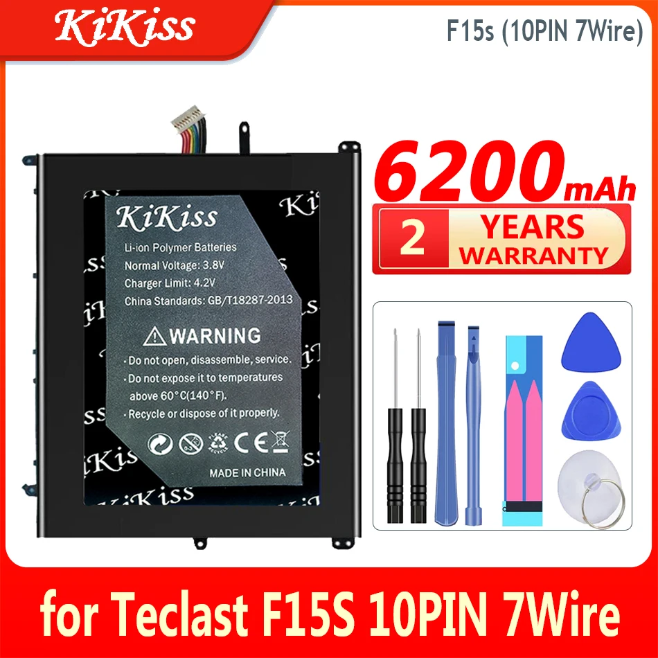 Batteria Kikiss Da 6200Mah Per Teclast F15S Utl-2778180-2S Utl-2978180-2S Utl-3078180-2S 10Pin 7 Fili