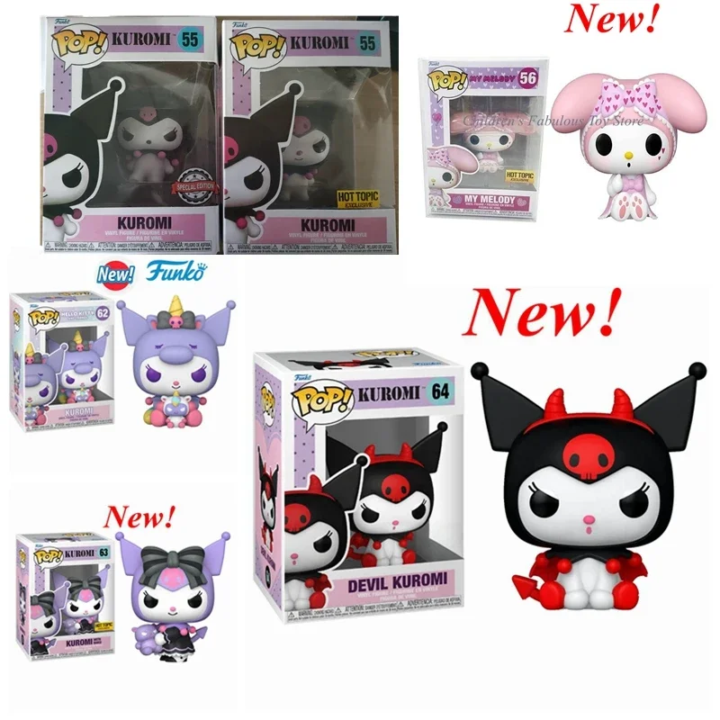 Nuovo Arrivo Funko Pop! Kuromi #55 #62 Con Baku #63 #64 Melody #56 Bambole In Vinile Action Figure Toy Collection Decorazione Per Regali