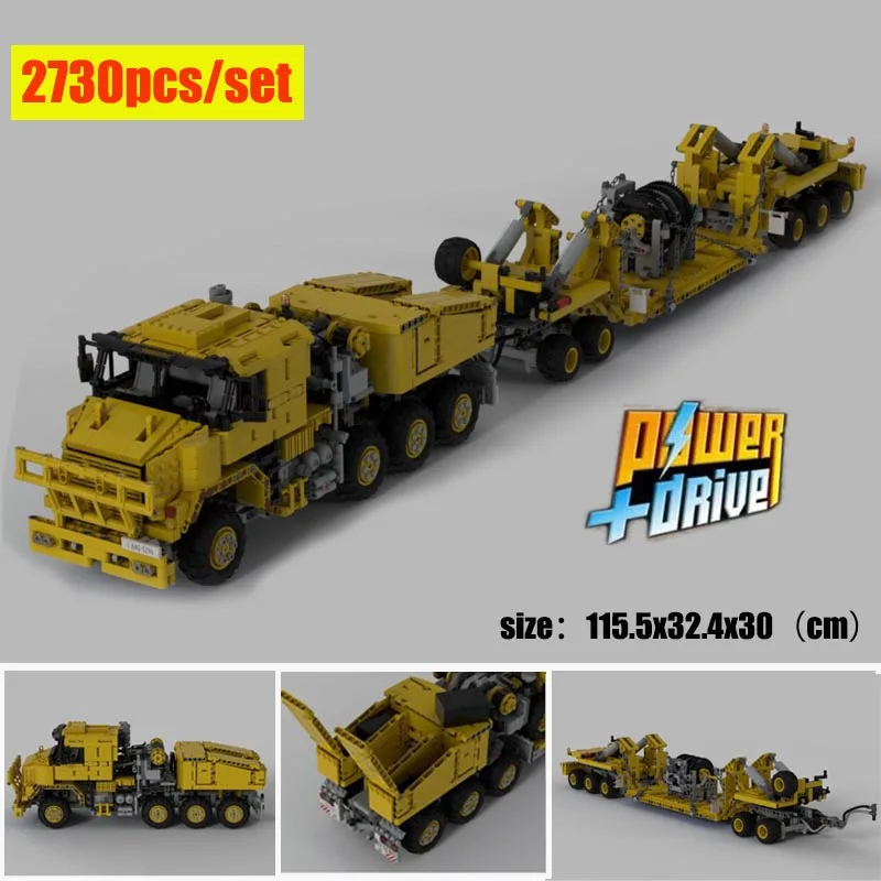 Funzioni Di Alimentazione Del Motore Rc Trattore Oshkosh M1070 Versione Civile Con Rimorchio Per Impieghi Gravosi Adatto A Moc-34732 Blocchi Di Costru