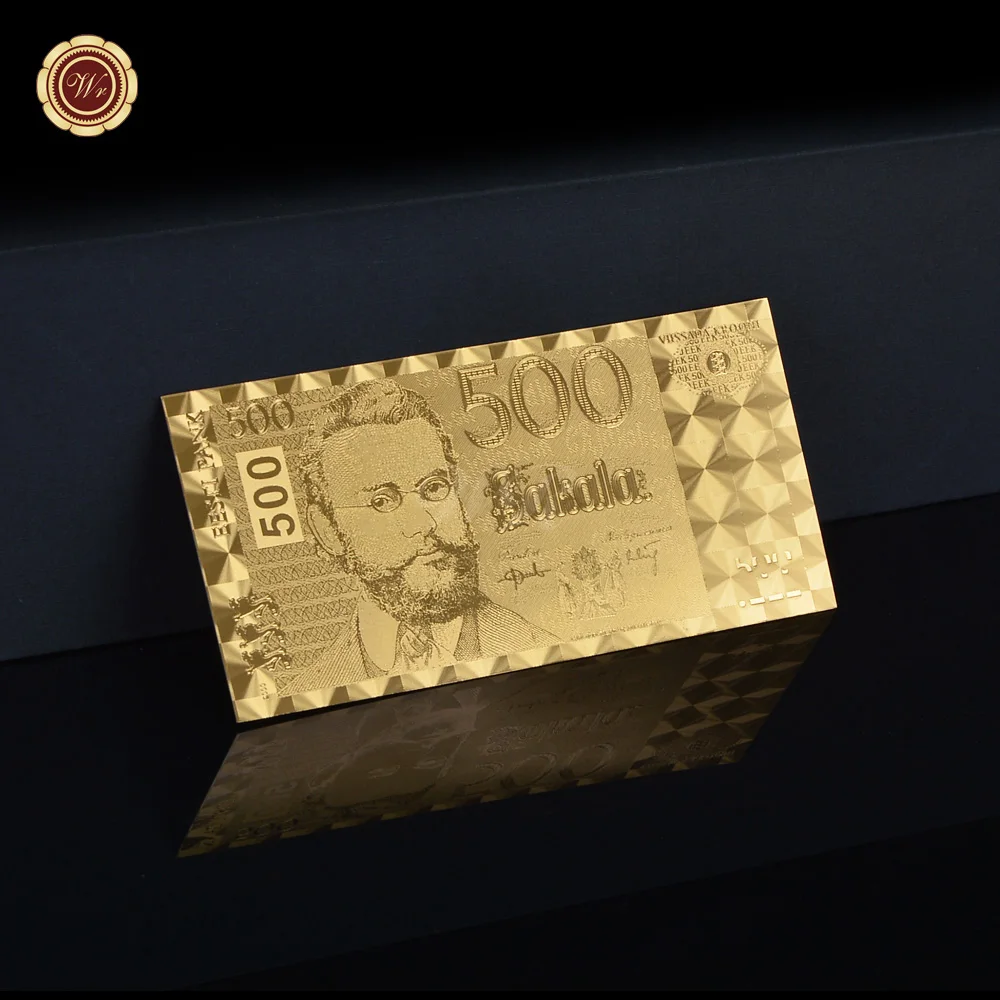 Estonia Placcato Oro 500 Banconote Word Currency Falso Money Bill Bank Note Prop Money Souvenir Regalo Aziendale Per La Raccolta