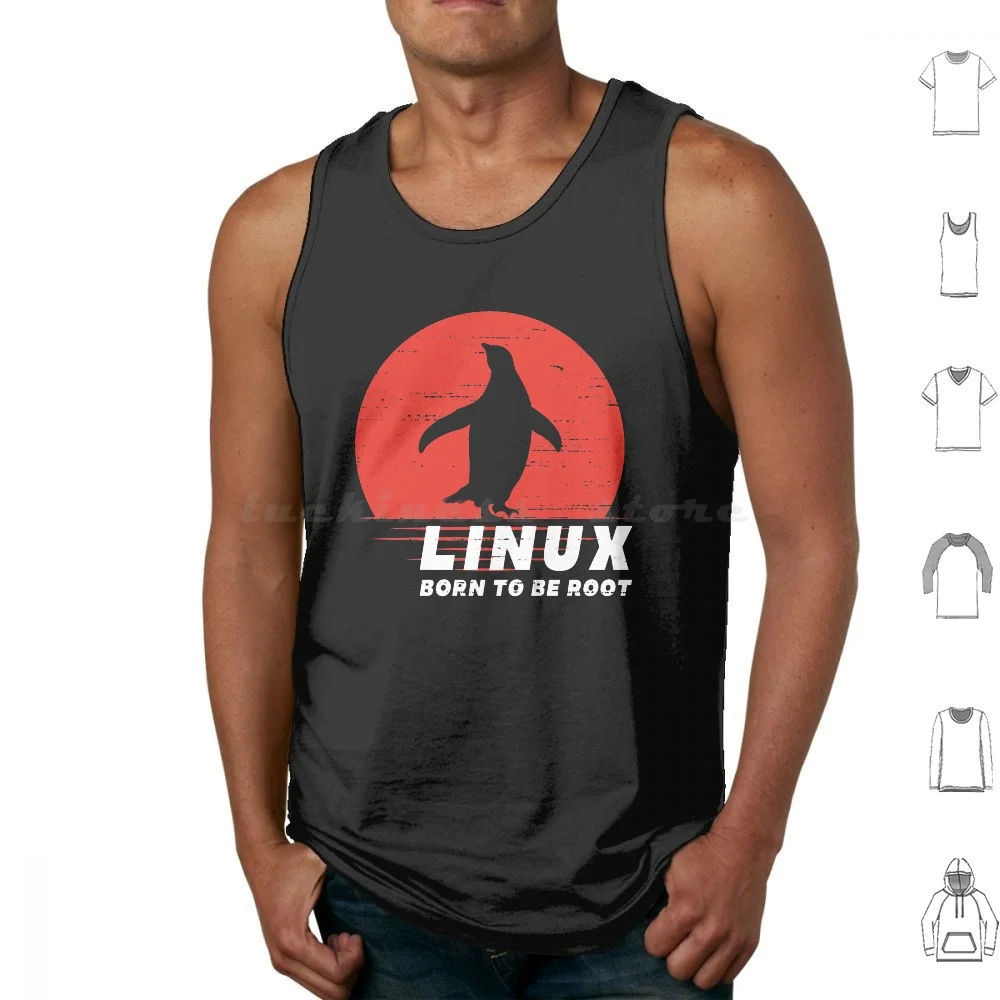 Linux-Born To Be Canotte Stampa Cotone Linux Sunset Graphic Hacks Server Di Hacking Linux Manjaro Linux Kali Linux Gnu