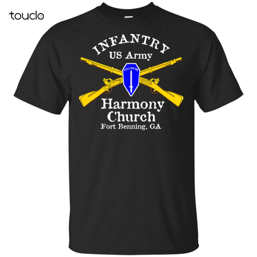 T-Shirt Militare Nera Fanteria Us Army Harmony Church Fort Banning Ga