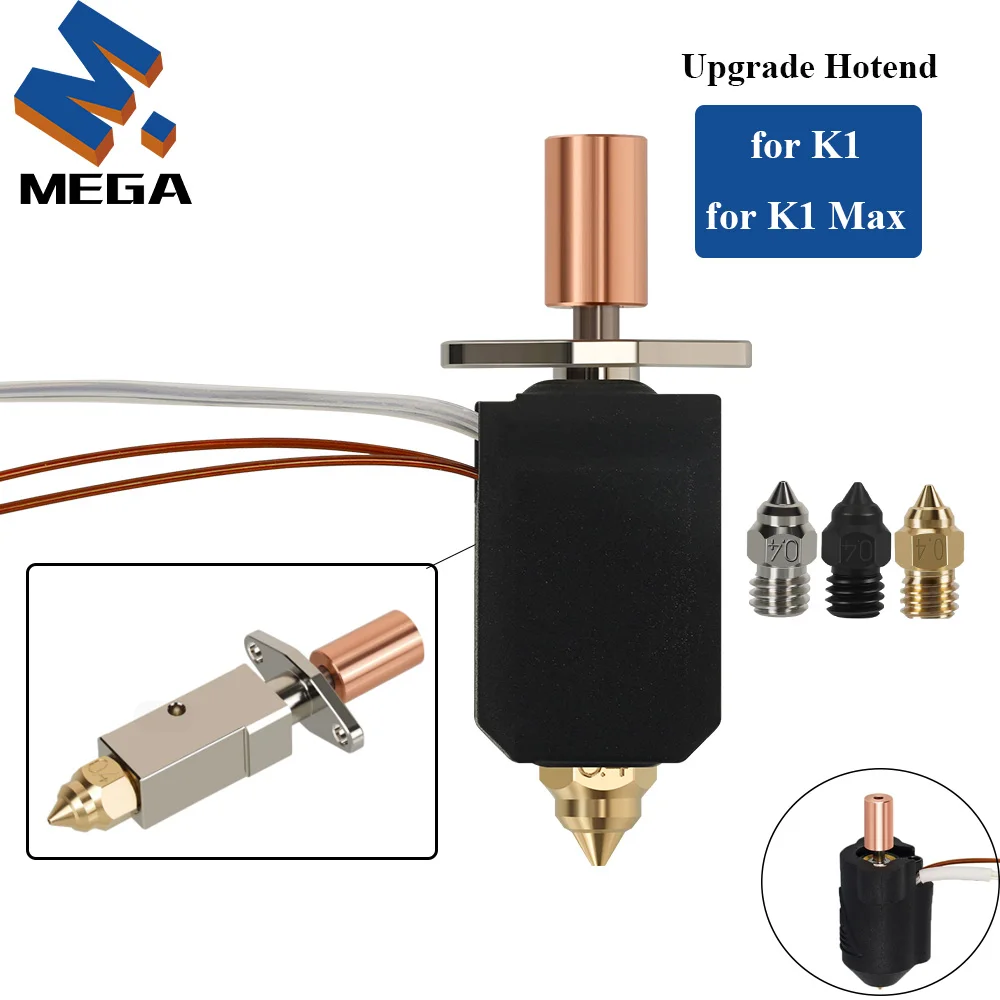 Per Creality K1/ K1 Max Upgrade Hotend Kit Blocco Di Riscaldamento Piatto Bi-Metal Heatbreak 24V 60W Estrusore Ad Alta Velocità Per K1/K1 Max