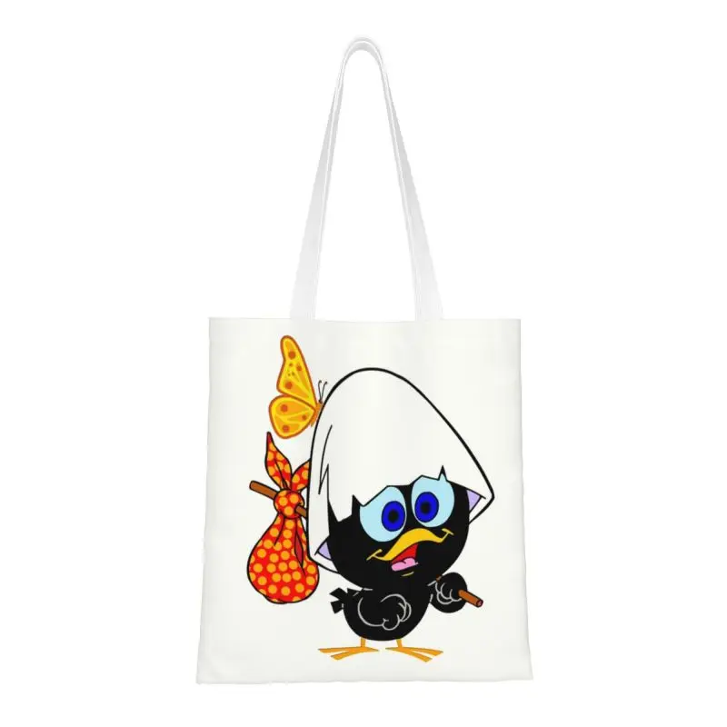 Calimero Black Chiken Grocery Shopping Tote Bag Donna Borsa A Tracolla Shopper In Tela Personalizzata Borse Di Grande Capacità