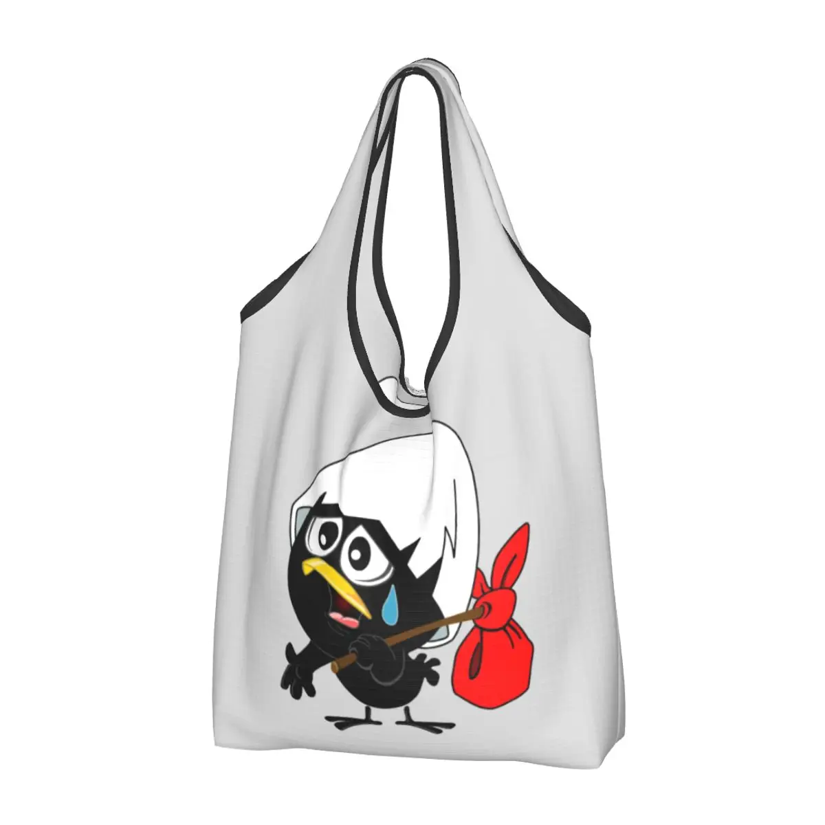 Sad Black Chicken Calimero Generi Alimentari Shopping Bag Kawaii Shopper Shoulder Tote Bag Grande Capacità Portatile Comic Cartoon Handbag